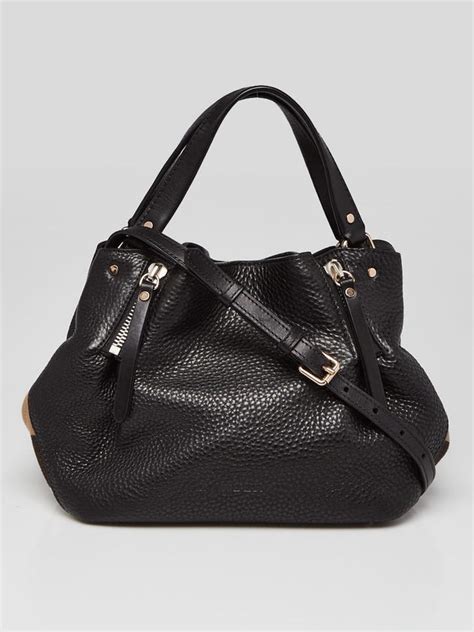 burberry brit black leather textile maidstone signature check-print|Burberry handbags vintage.